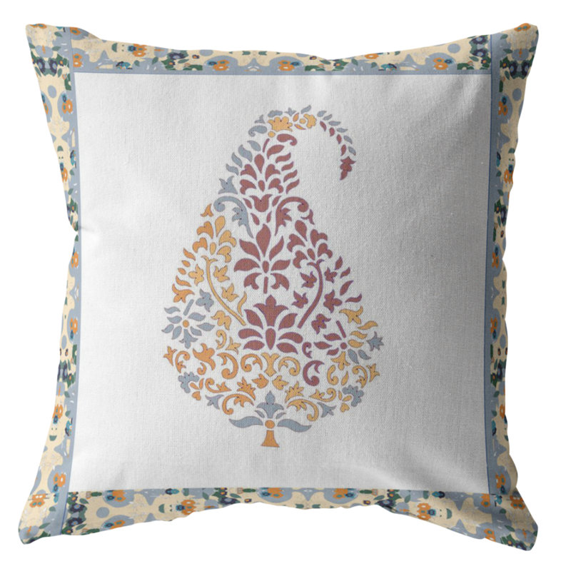 Coussin à fermeture à glissière Fall Leaf, 26 po x 26 po, Orange; rouge; blanc