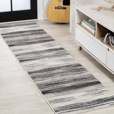 Orellana Gradient Striped Gray/Black Rug