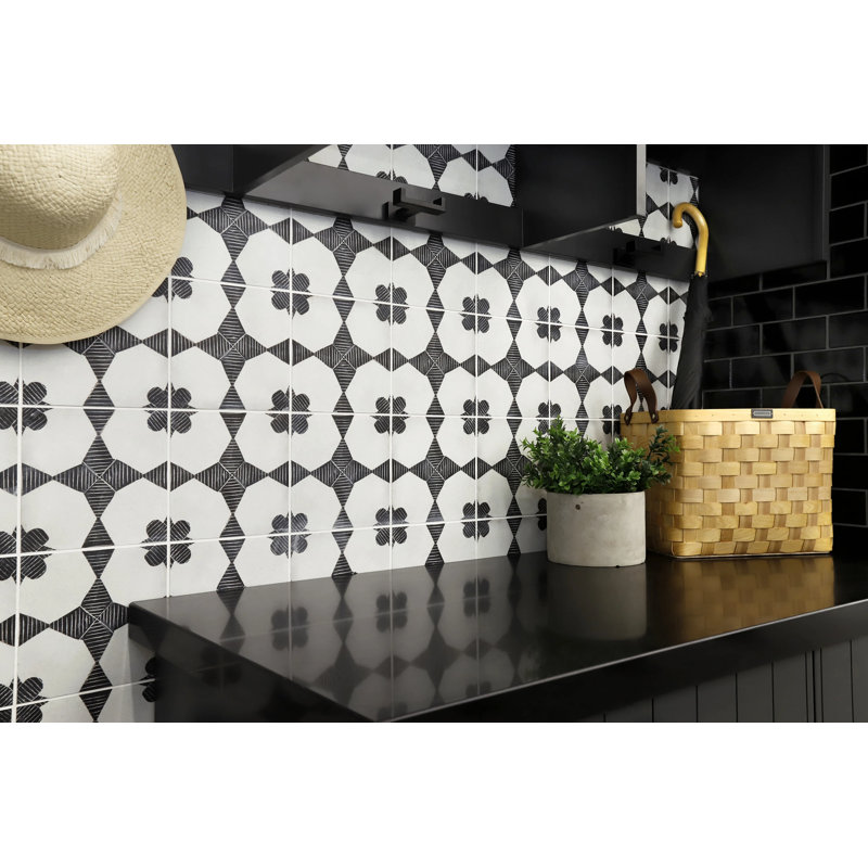 Enchante Decorative 8" x 8" Porcelain Field Tile in Moderno
