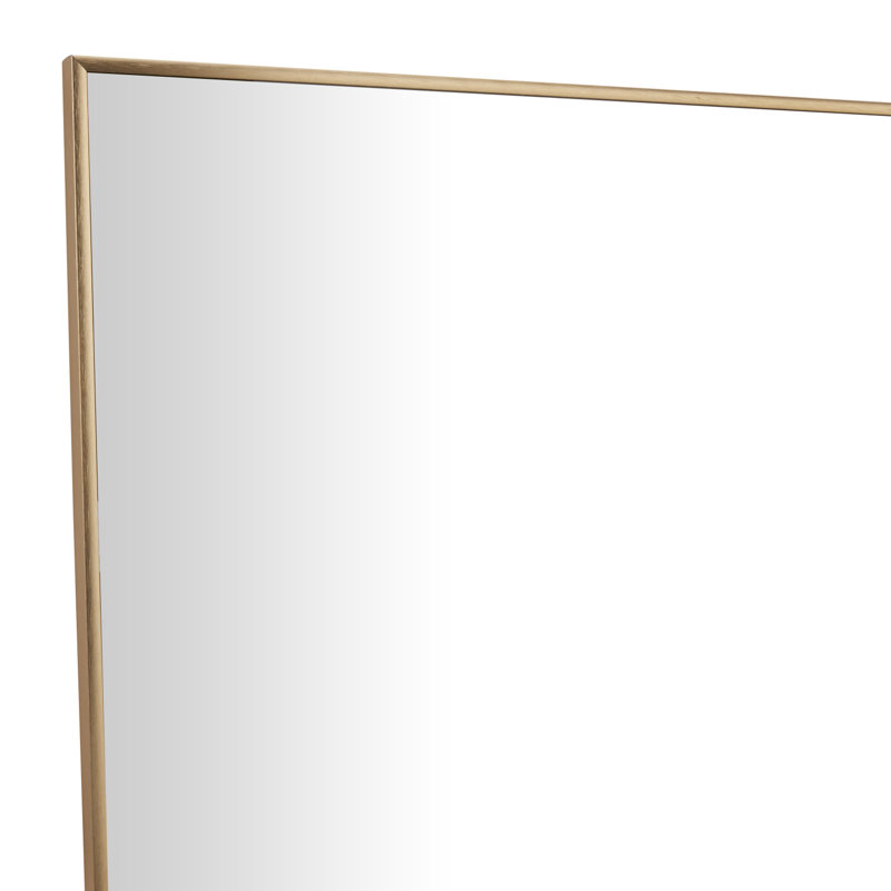 Audreana Gold Metal Minimalistic Room Wall Mirror with Thin Frame, 47" x 29.5"