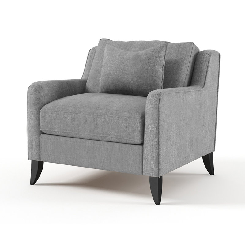 Diamond Upholstered Armchair, Grey