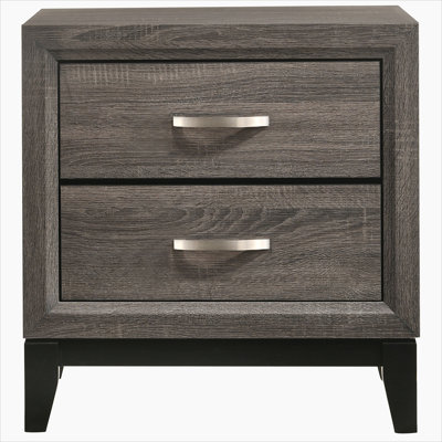 Table de chevet 2 tiroirs Grey Oak