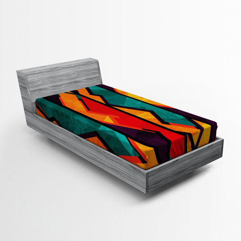 Microfiber Abstract Fitted Sheet, Twin XL Fitted Sheet