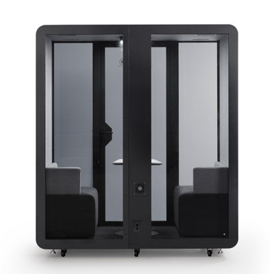 Cabine de réunion modulaire double pour bureau blanc - 2 personnes