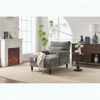 Chaise longue moderne - rembourrée - gris