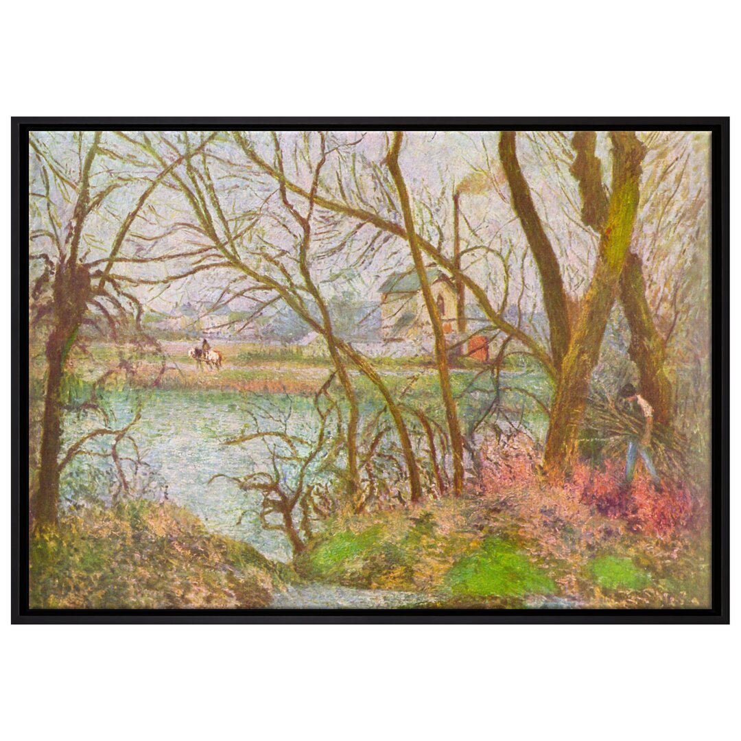 Gerahmtes Leinwandbild Bords De L'Oise Près De Pontoise von Camille Pissarro