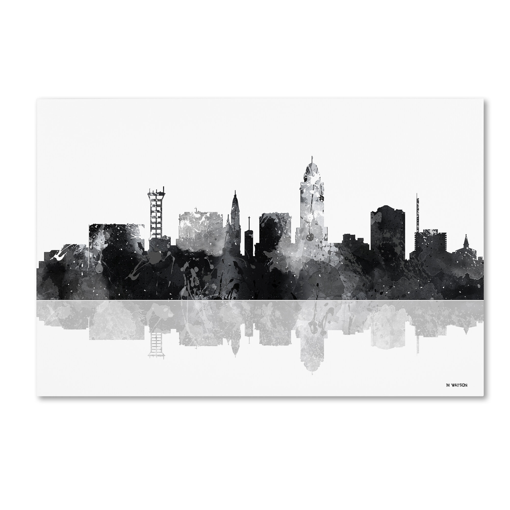 Lincoln Nebraska Skyline BG 1 On Canvas Print