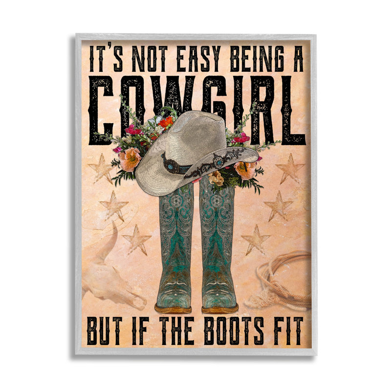«Not Easy Being A Cowgirl Country», estampe numérique par Melody Hogan, H 14 po x l 11 po x P 1,5 po