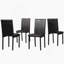 Ensemble de 4 chaises de salle à manger en similicuir et cadre en métal, noir-969266898
