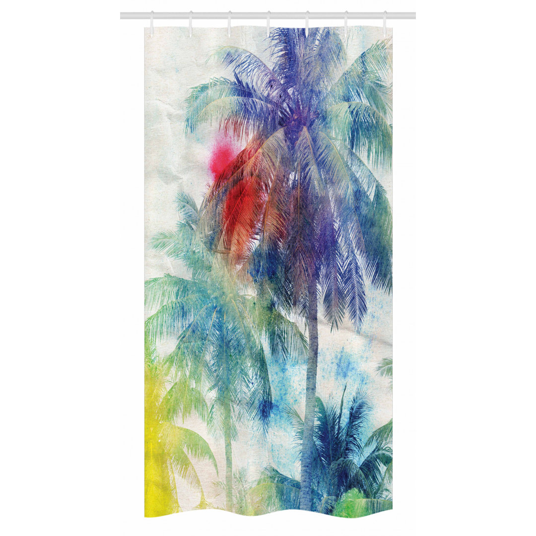 Palm Tree Stall Shower Curtain Single + Hooks East Urban Home 