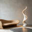 Lampes sur pied en plastique blanc