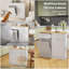 Armoire à double poubelle basculante double - Support de poubelle de cuisine autoportante 20 gallons avec 2 tiroirs cachés et planche à découper, armoire de recyclage résistante aux animaux de compagnie et panier à linge blanc-131129072