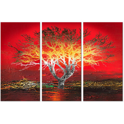Fiery Sky - 3 Piece Print on Canvas