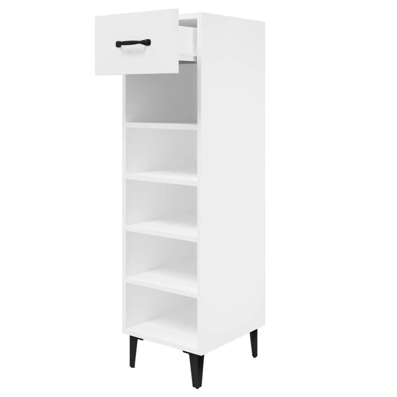 6 Pair Shoe Storage Cabinet, White