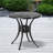 30" Round Patio Dining Table With Umbrella Hole, Antique Cast Aluminum Outdoor Bistro Table Only