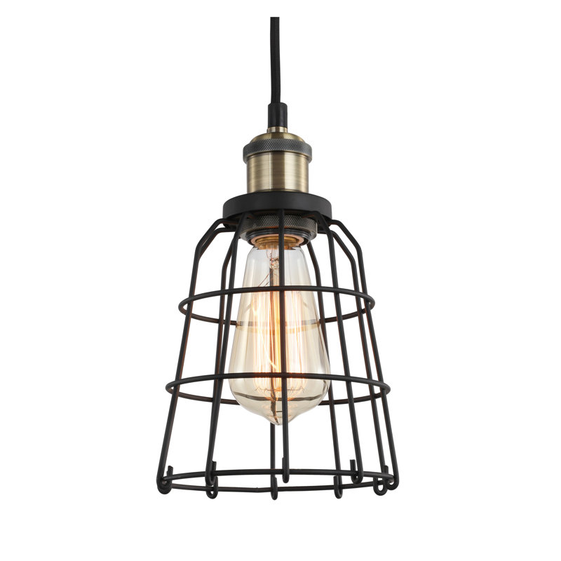 Luminaire suspendu en forme de cloche 3 lumières Pinnix, Gris peint / Bronze