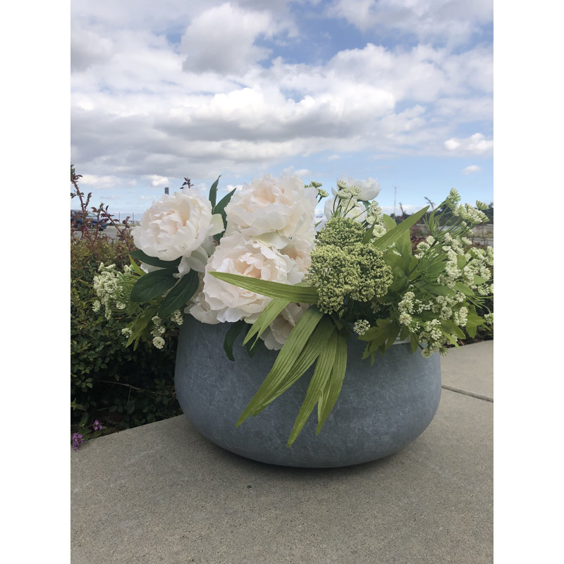 Pot à fleurs en béton Dovenby, H 10 po x l 20 po x P 20 po, Coment