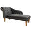 Grey Velvet Buttoned Chaise Longue