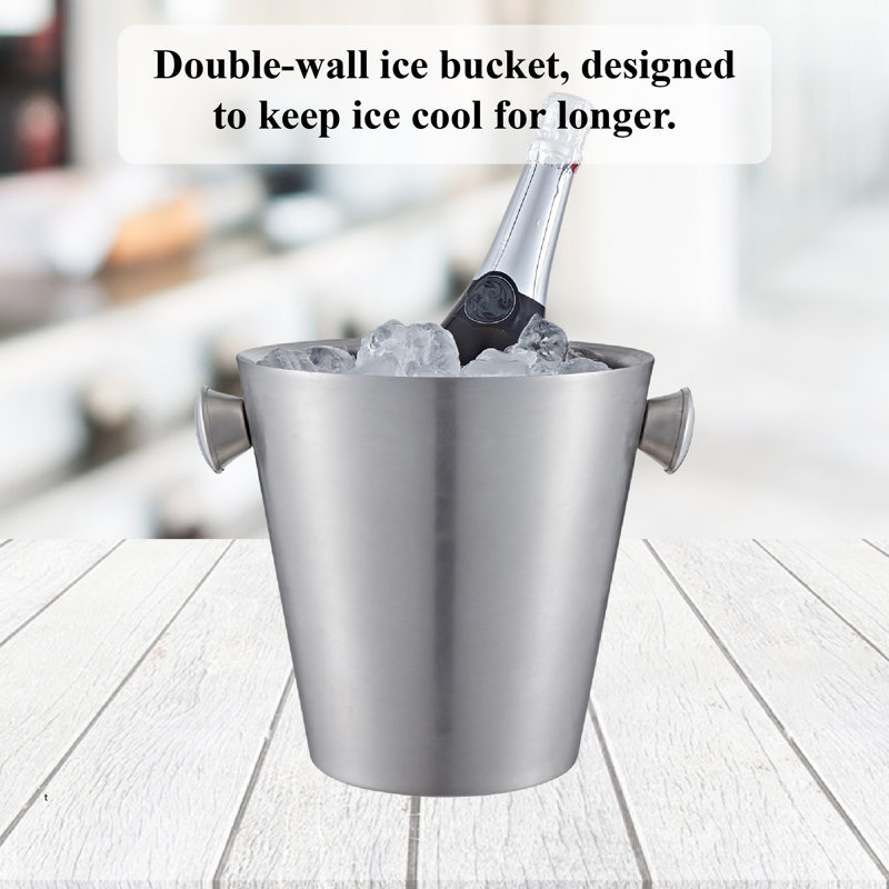 Buckingham Wine Bucket Double Wall Stainless Steel Matt Finish 22.5 cm 4.8 Litre