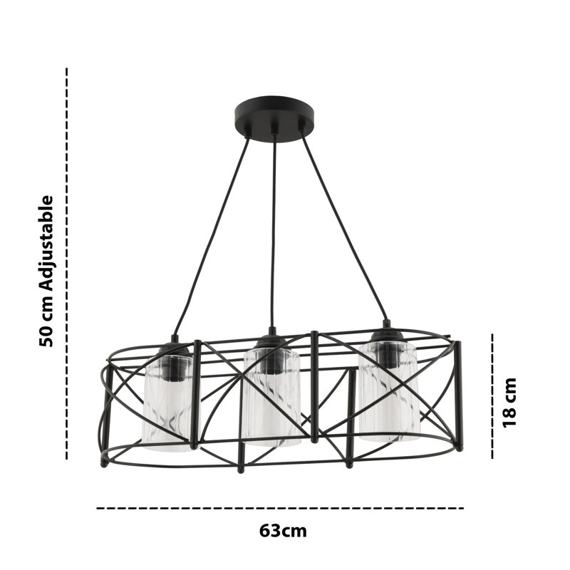 Chandelier, Transparent, Black