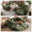 Boneless 150" Tufted Corduroy Modular Sectional Sofa with Ottomans, 6-Piece Set-1545497380-1558581790