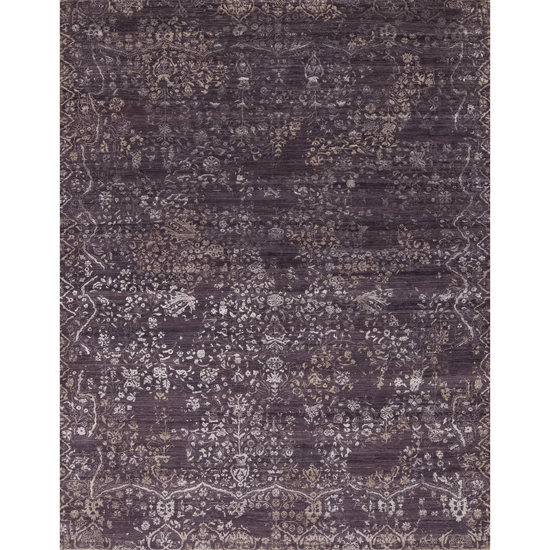 Amour Hand Knotted Area Rug in Purple