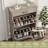 Shoe Storage Cabinet with 2 Flip Drawers, Narrow Shoe Cabinet for Entryway with 1 Top Drawer, Freestanding Hidden Shoe Rack Cabinet with Metal Legs for Foyer, Hallway (Grey)