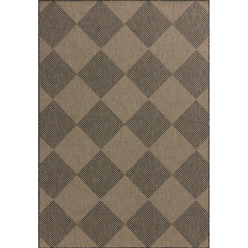 Tapis intérieur / extérieur graphite / sable Chris Loves Julia x Loloi Providence, Rectangle 5 pi x 7 pi 7 po