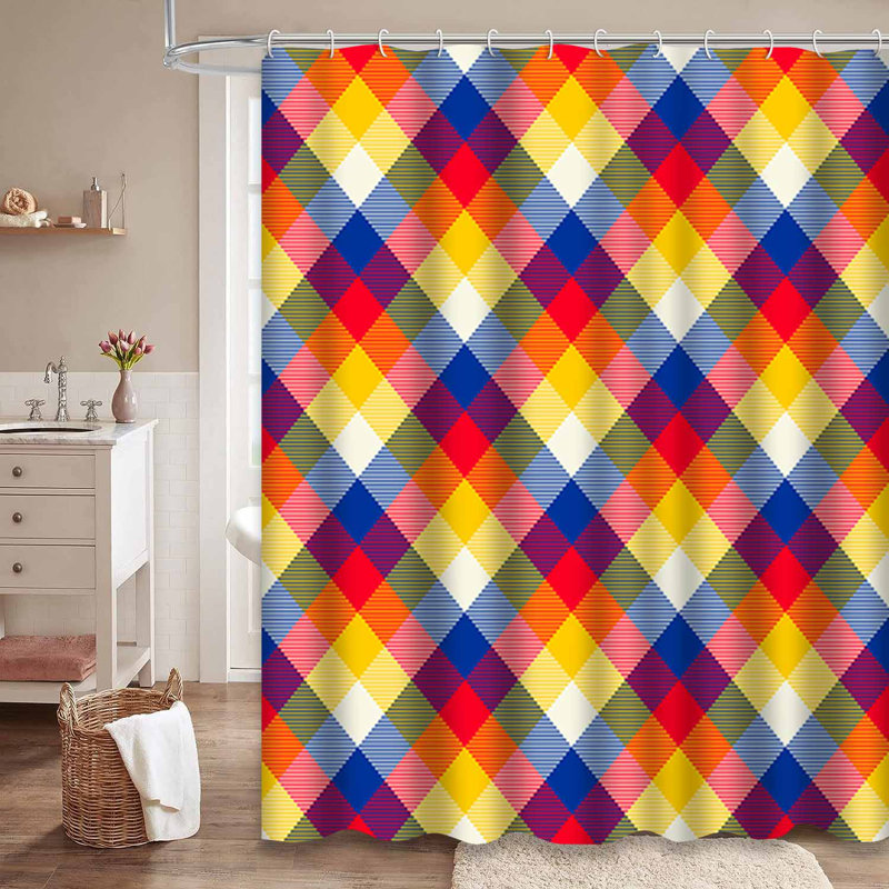 Rideau de douche Tartan, L 72 po x l 84 po