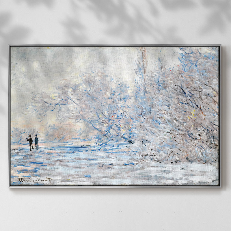 The Hoarfrost At Giverny, 1885, reproduction d'art sur toile, H 25 po x l 37 po x P 2 po, Argent