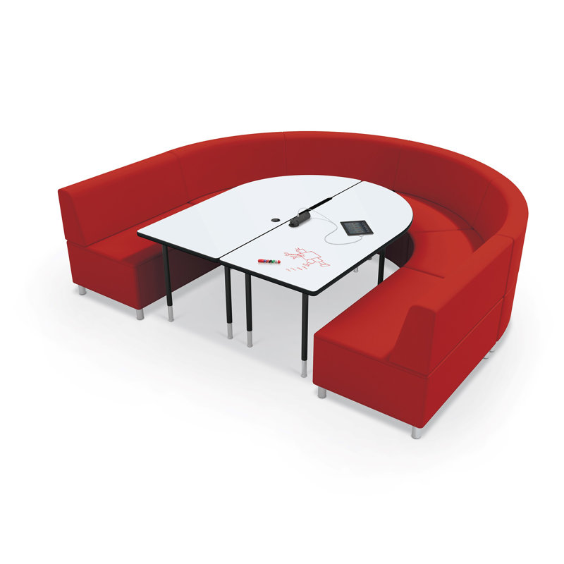 Hierarchy Novelty Height Adjustable 71.37'' L Training Table with Cable Management, Platinum, Marker