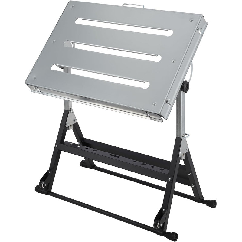 Établi de soudage à capacité de table pliable, banc de travail en acier au carbone avec 3 angles d'inclinaison, rails de guidage rétractables pour la réparation de l'ensemble de soudage