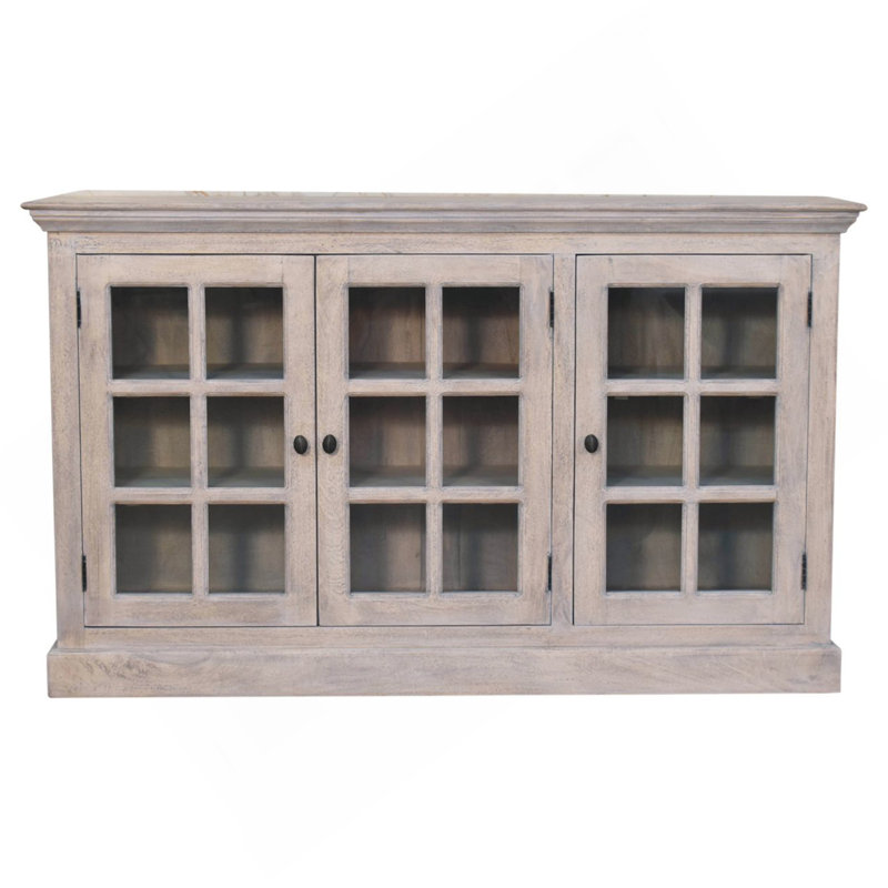 Armoire triple en bois Wood Stone Wash, beige