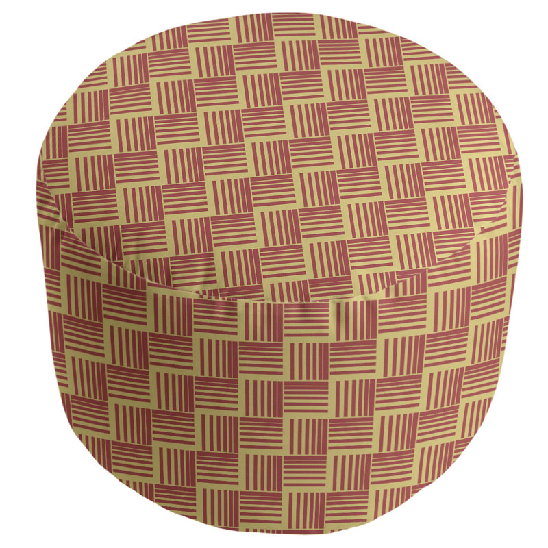 repose-pieds à rayures classic basketweave, Jaune / Rouge