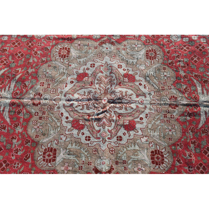 Grand tapis turc rose antique idéal pour ajouter une touche rétro à votre salon