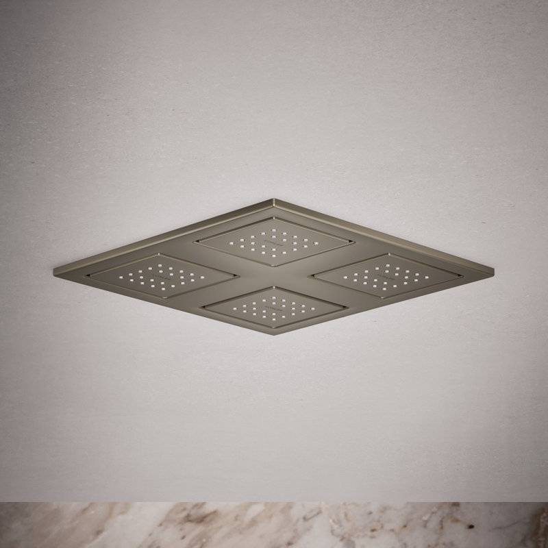 WaterTile Rain Overhead Showering Panel with 4 22-Nozzle Sprayheads, Vibrant Brushed Nickel