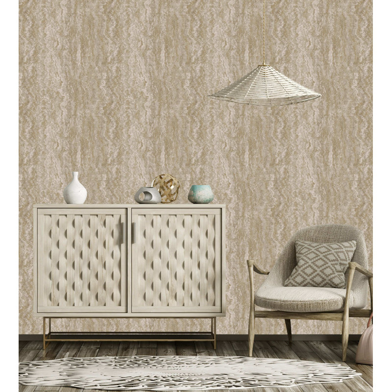 Papier peint texturé non tissé Marble Striation Pi., Brun