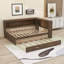 Lit de jour double en bois avec couchette et rangement et station de charge USB-800600240