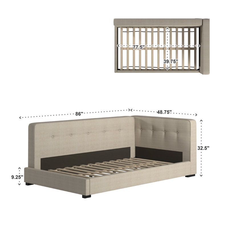 Kian Upholstered Platform Bed, Twin