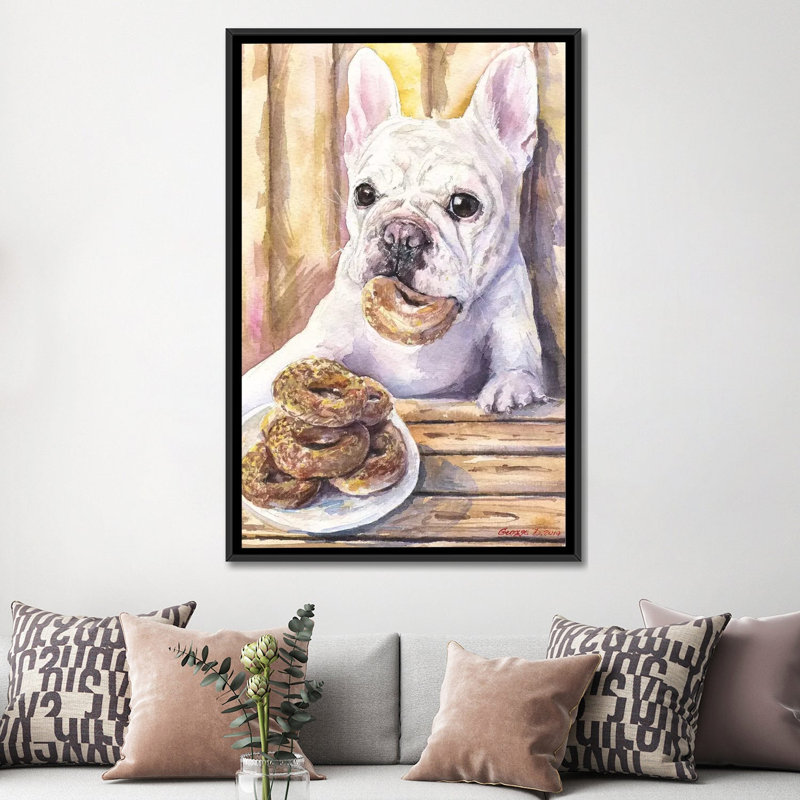 « cafe i », reproduction sur toile, H 26 po x l 18 po x P 1,5 po, Toile avec cadre noir, Pas de tapis