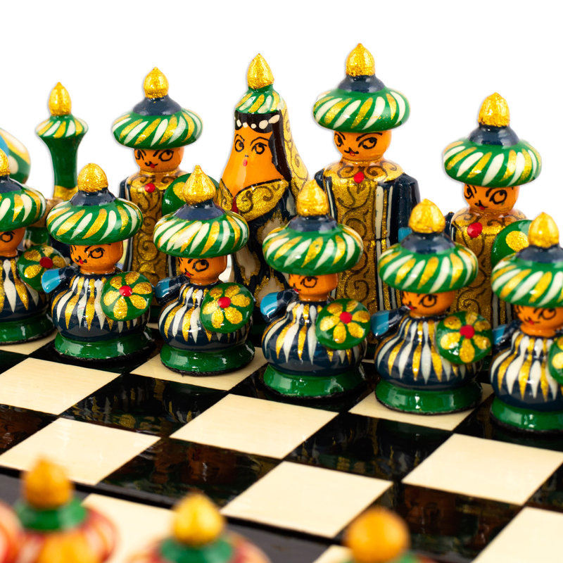 Crader World Menagerie 2 Player Wood Chess And Checkers Set