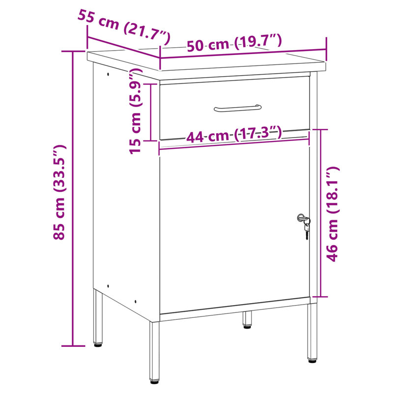 Work Bench with Drawer with Lock, Red