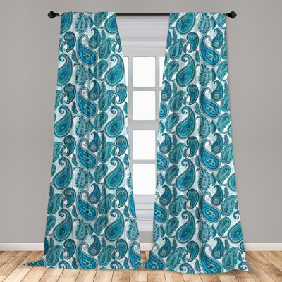 Paisley Semi-Sheer Rod Pocket Curtain Panels