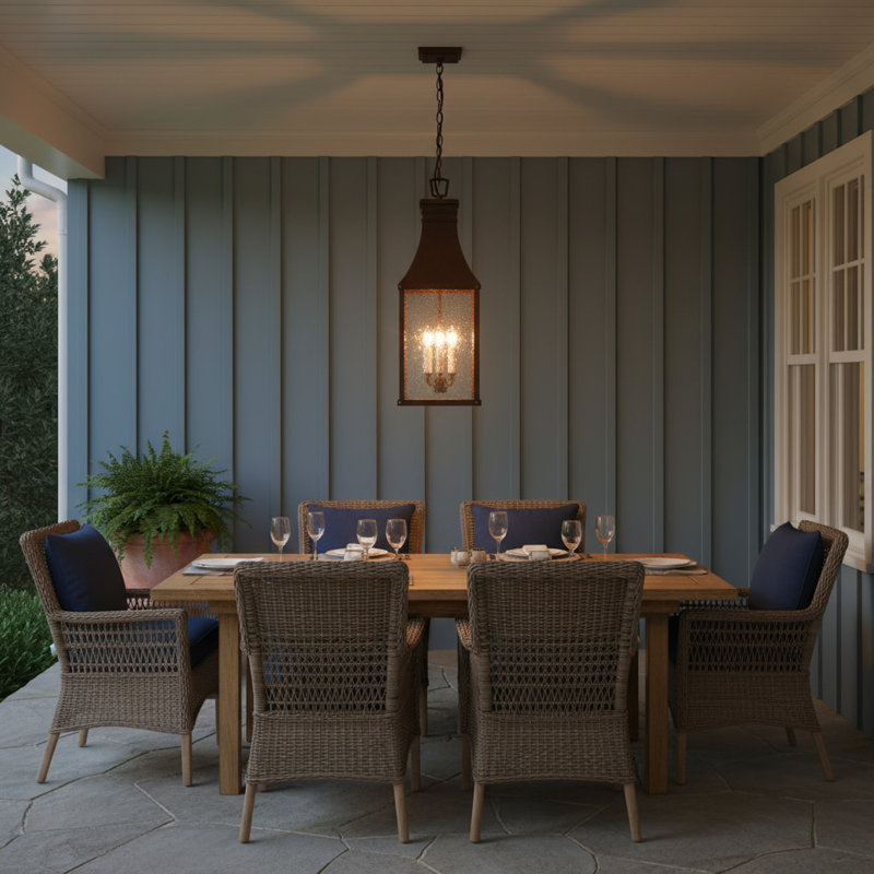 Beacon Hill 3-Light Outdoor Hanging Lantern, Blackened Copper