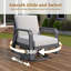 Un canapé trois places + deux chaises pivotantes + une table basse