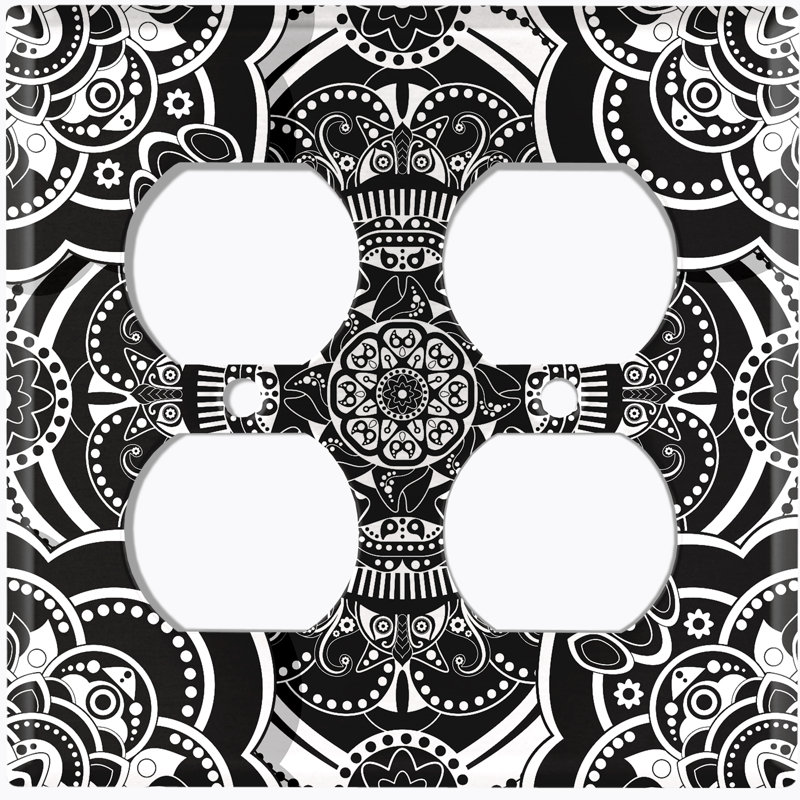 Patterned 2 - Gang Duplex Outlet Standard Wall Plate