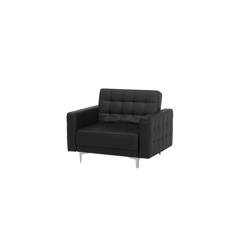 Leung Faux Leather Club Chair, Black