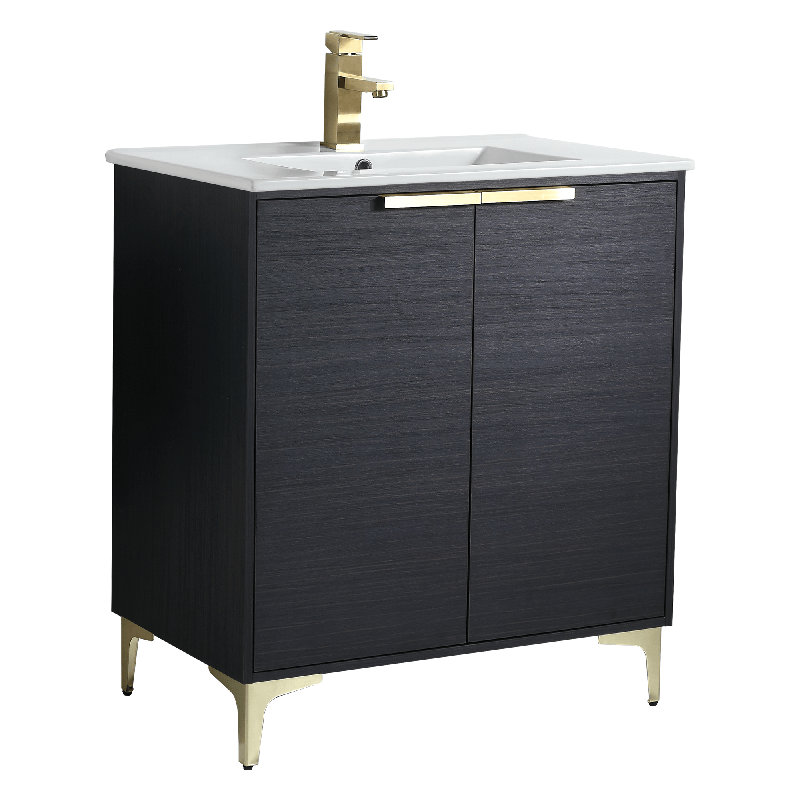 Ensemble de meuble-lavabo simple 30 po Damontrae, Laiton satiné