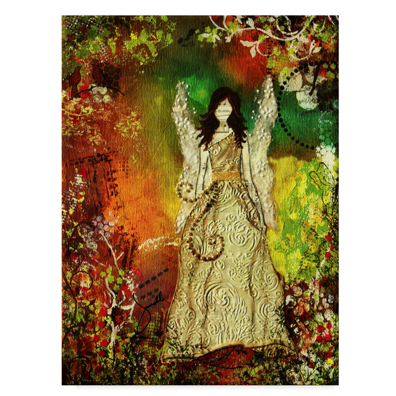 Angel of Light Canvas Art with Colorful Background