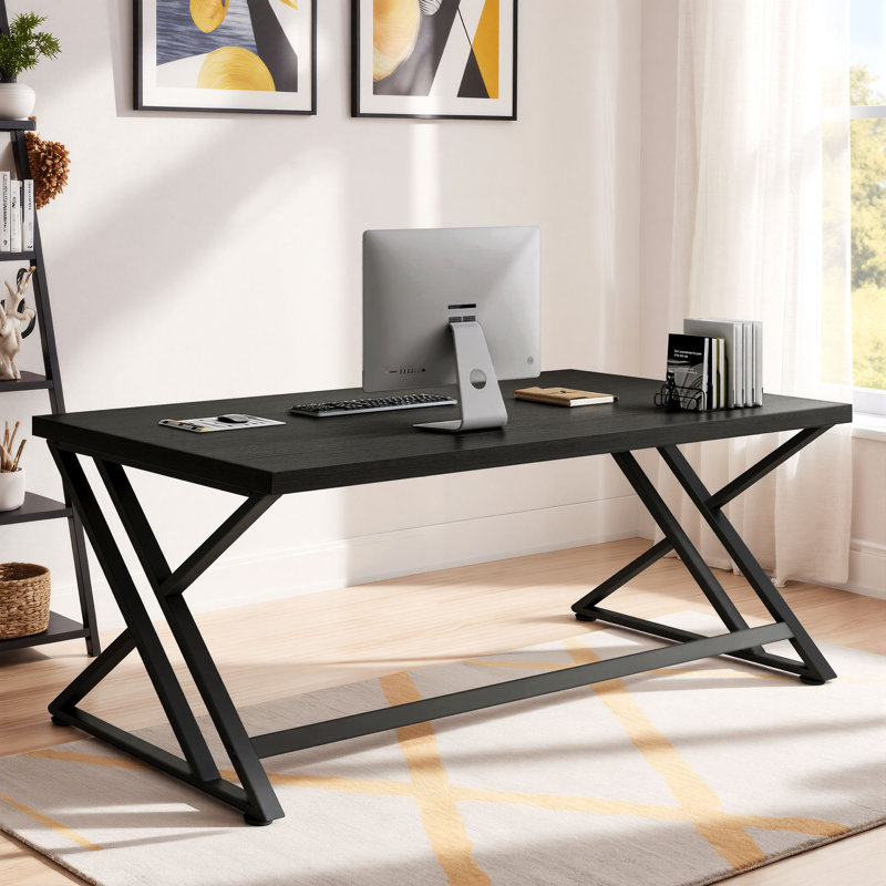 Kelleia Writing Desk, Black, 30.1" H x 60" W x 23.6" D